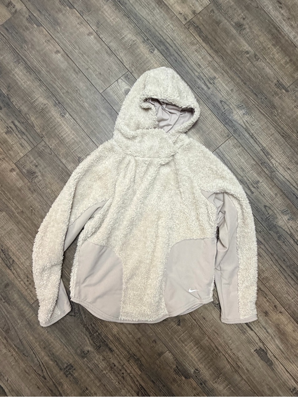 Nike Sherpa Hooded Pullover - Cream